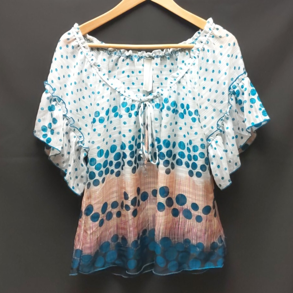 💥 SALE Sheer short sleeve polka dot top